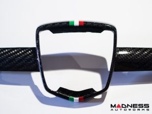 FIAT 500 ABARTH Front Emblem - Carbon Fiber - Italian Racing Stripe
